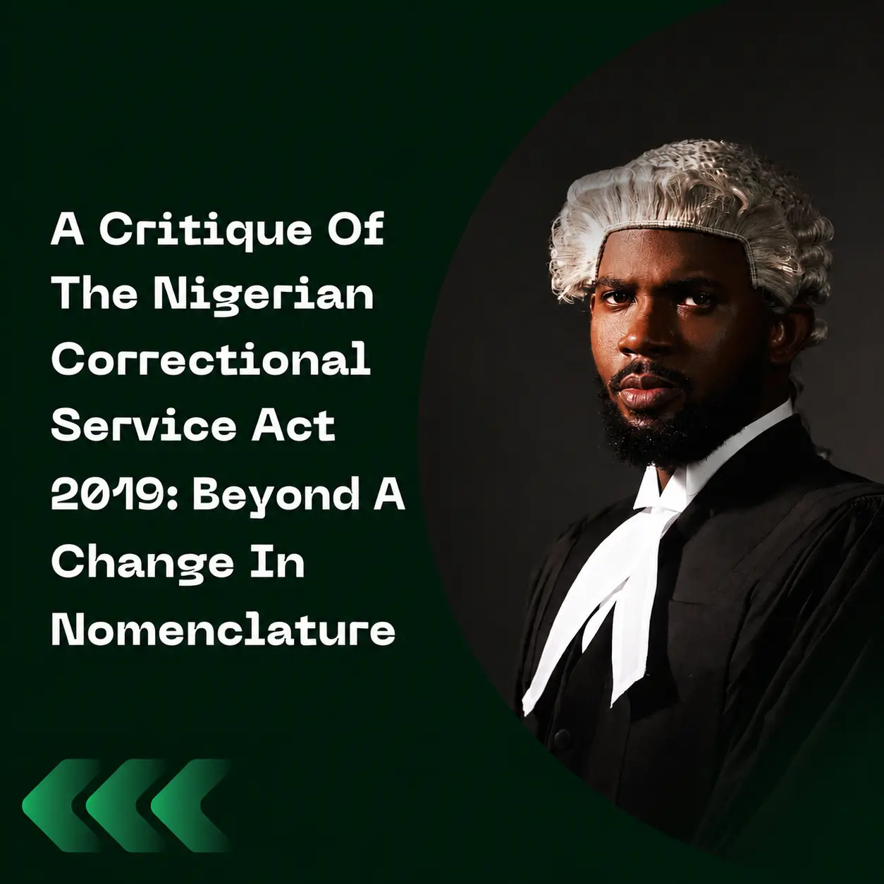 A Critique Of The Nigerian Correctional Service Act 2019: Beyond A Change In Nomenclature By Kelechi Nwodo